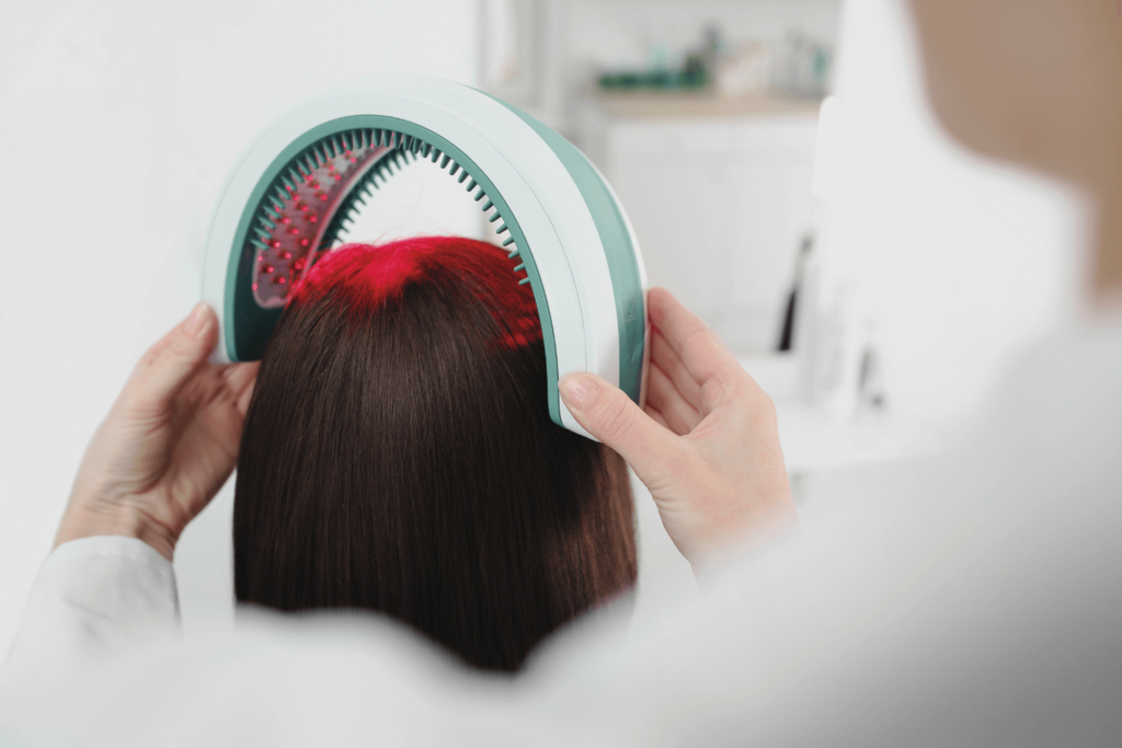 Laser Light Hair Therapy at BossBeautyBar for effective hair loss treatment and natural hair restoration.
