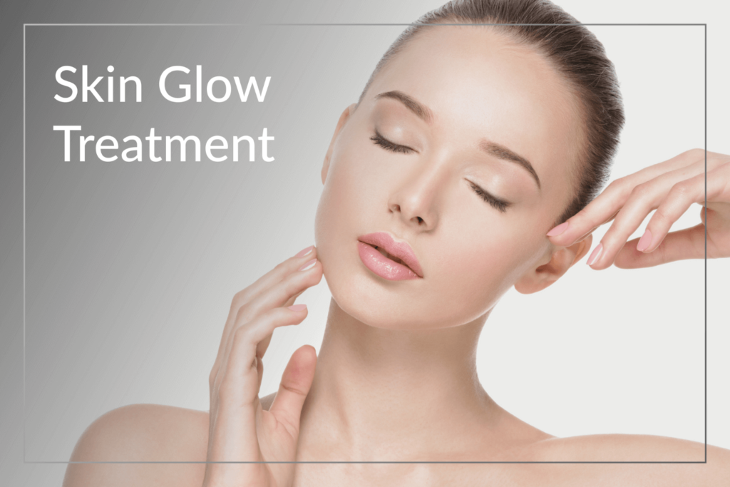 Woman with glowing, flawless skin after a Skin Glow Treatment at BossBeautyBar.