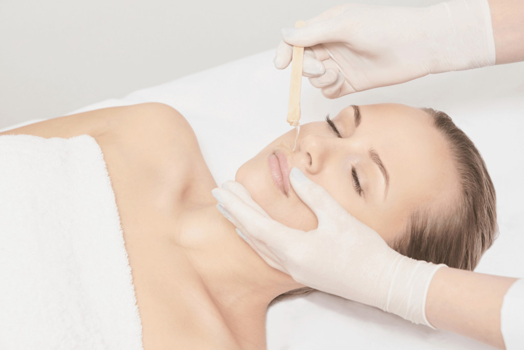 Professional lips waxing service at BossBeautyBar