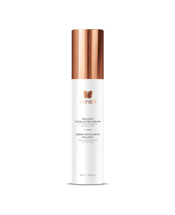 Vivier AHA/BHA Exfoliating Cream with natural fruit acids, salicylic acid, and peptides for clear, youthful skin