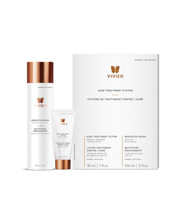 Vivier Acne Treatment System with Benzoyl Peroxide and Salicylic Acid for teenage and adult acne
