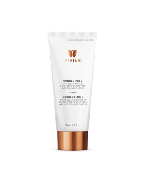 Vivier Corrector 2 skin lightening cream with 2% hydroquinone, vitamin C, and lactic acid for hyperpigmentation